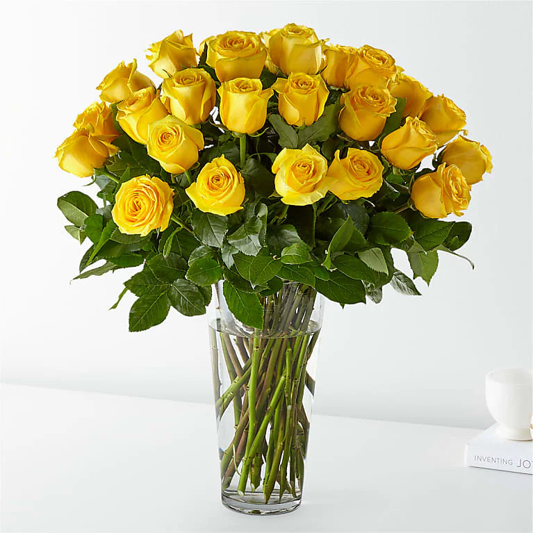 Long Stem Yellow Rose Bouquet